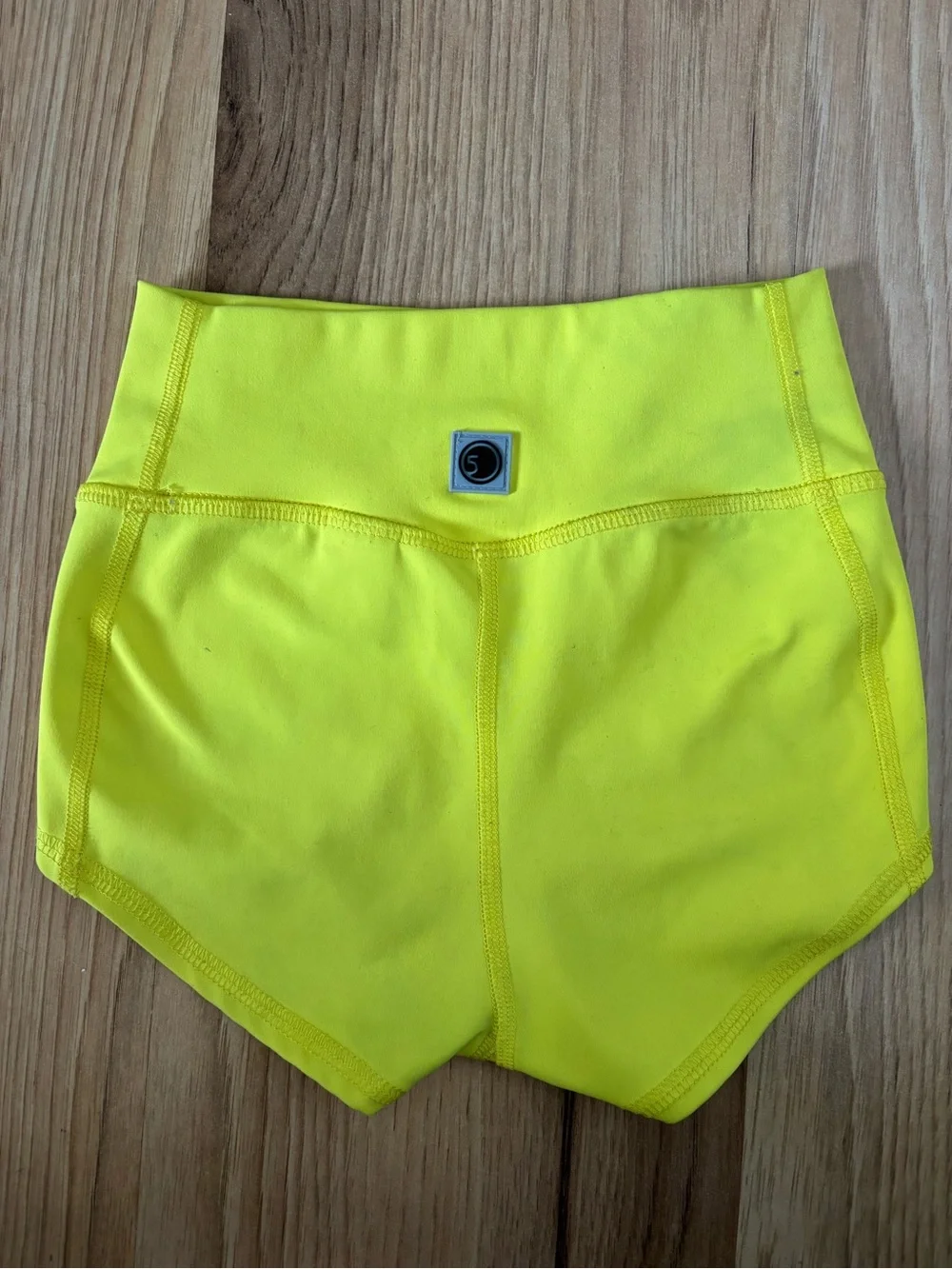 FIVE High-Waist Yellow Shorts